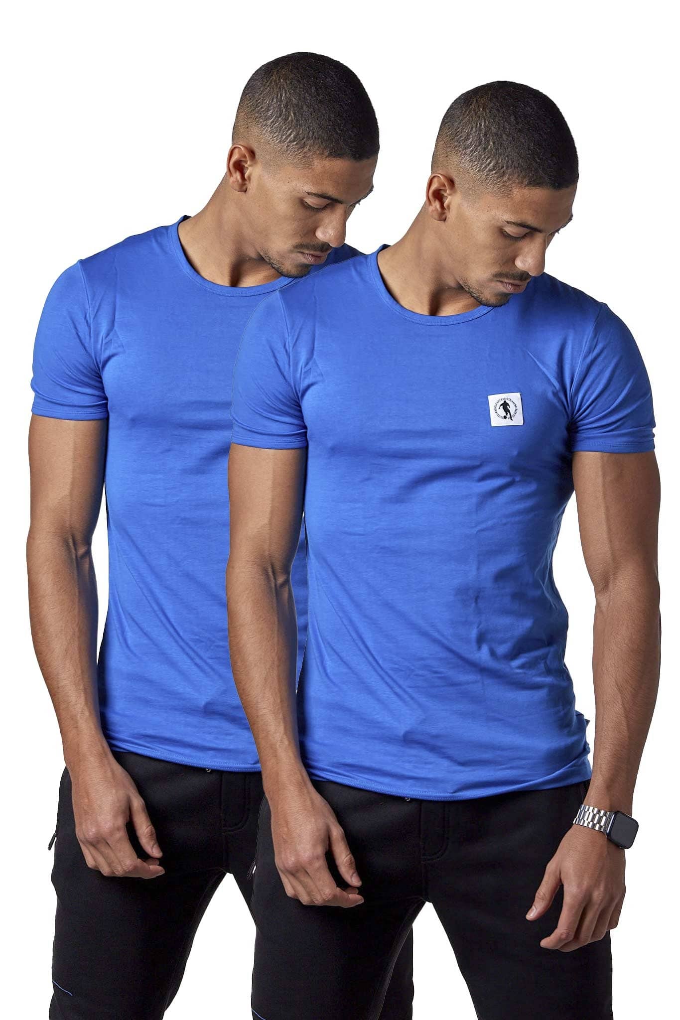 BIKKEMBERGS T-SHIRT BKK1UTS07BI BLUE BIPACK UOMO