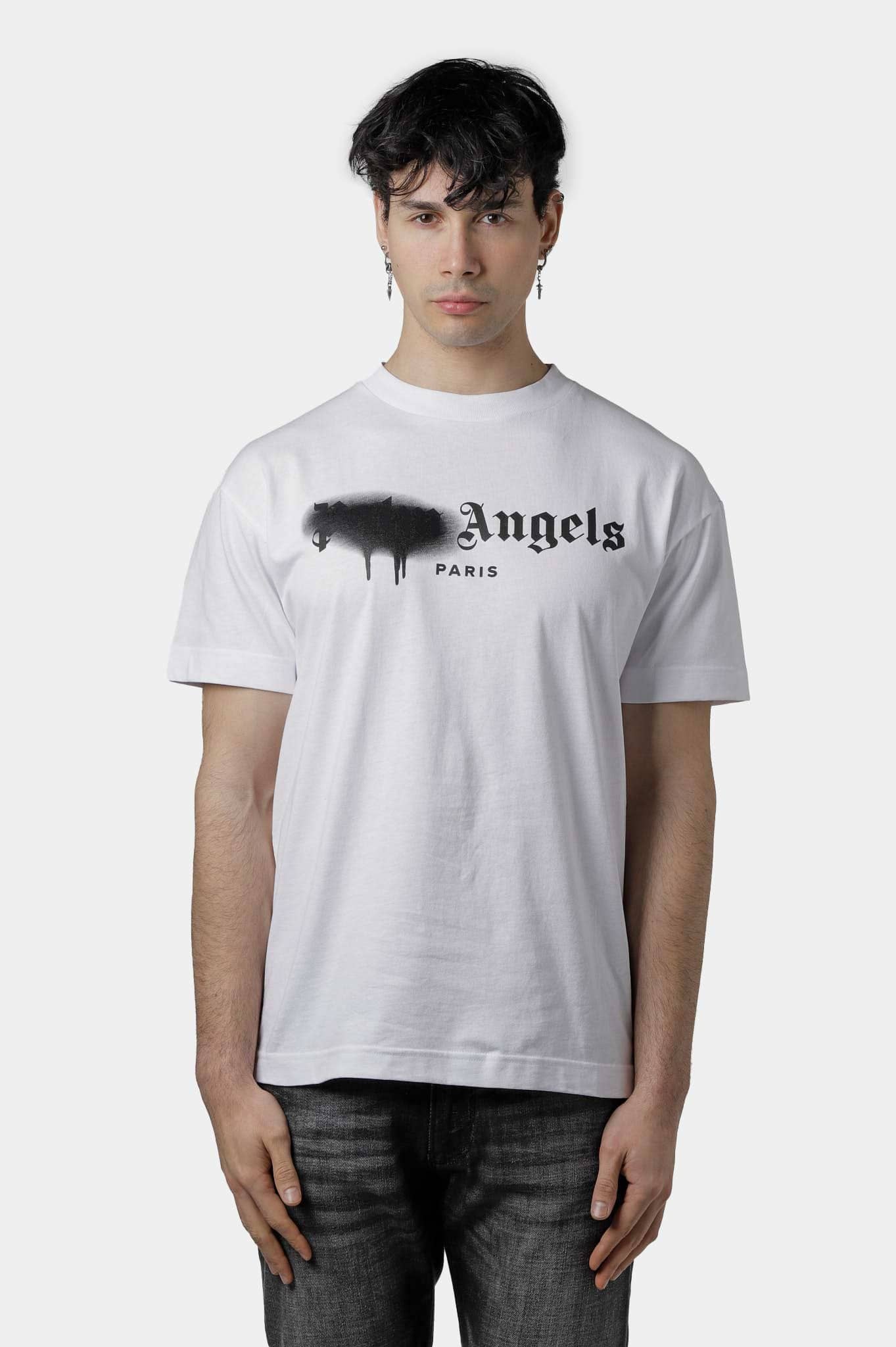 PALM ANGELS T-SHIRT PPMAA001S204130230110 WHITE/BLACK 