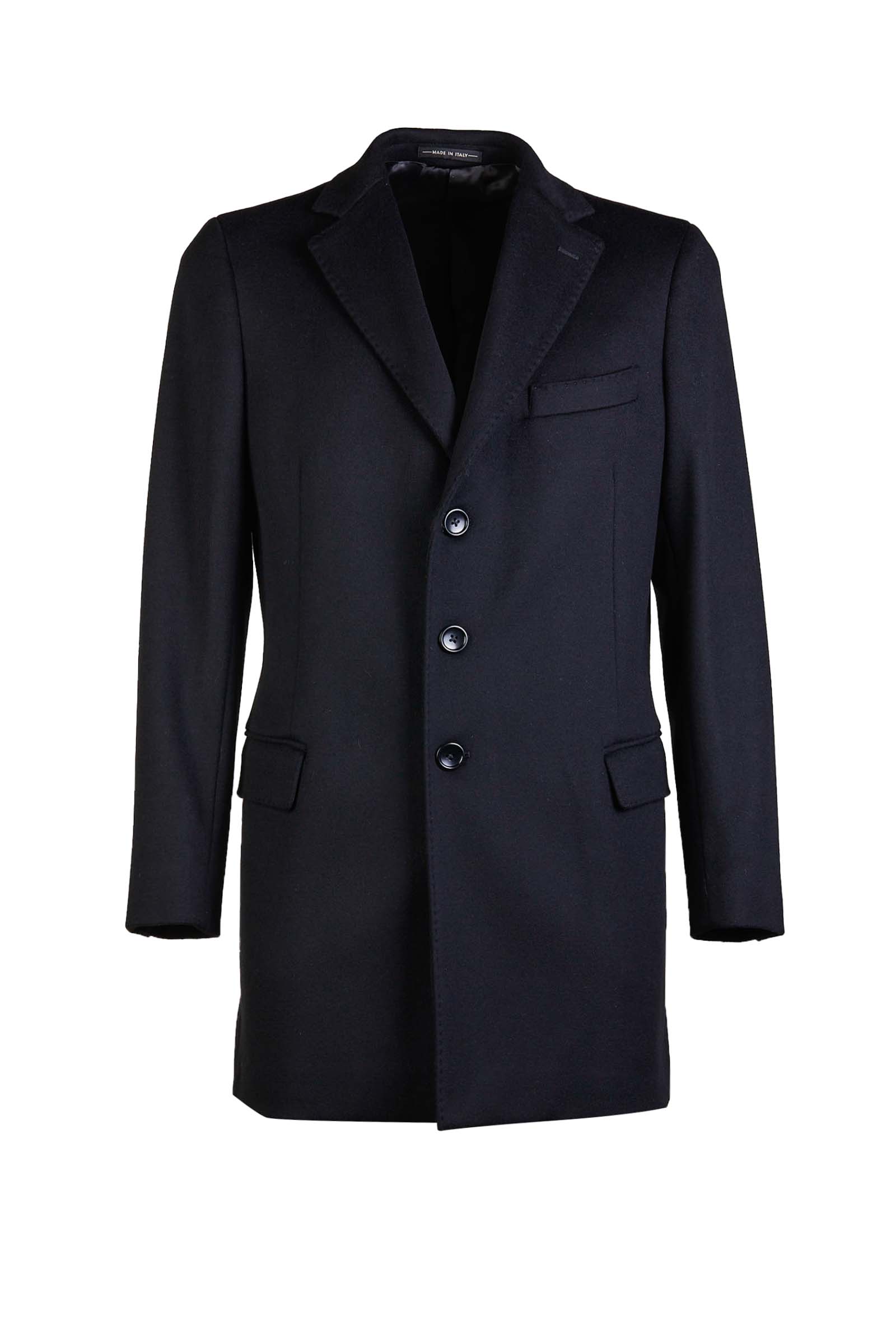 TESSUTO LOROPIANA CAPPOTTO 73001 9351 NERO UOMO