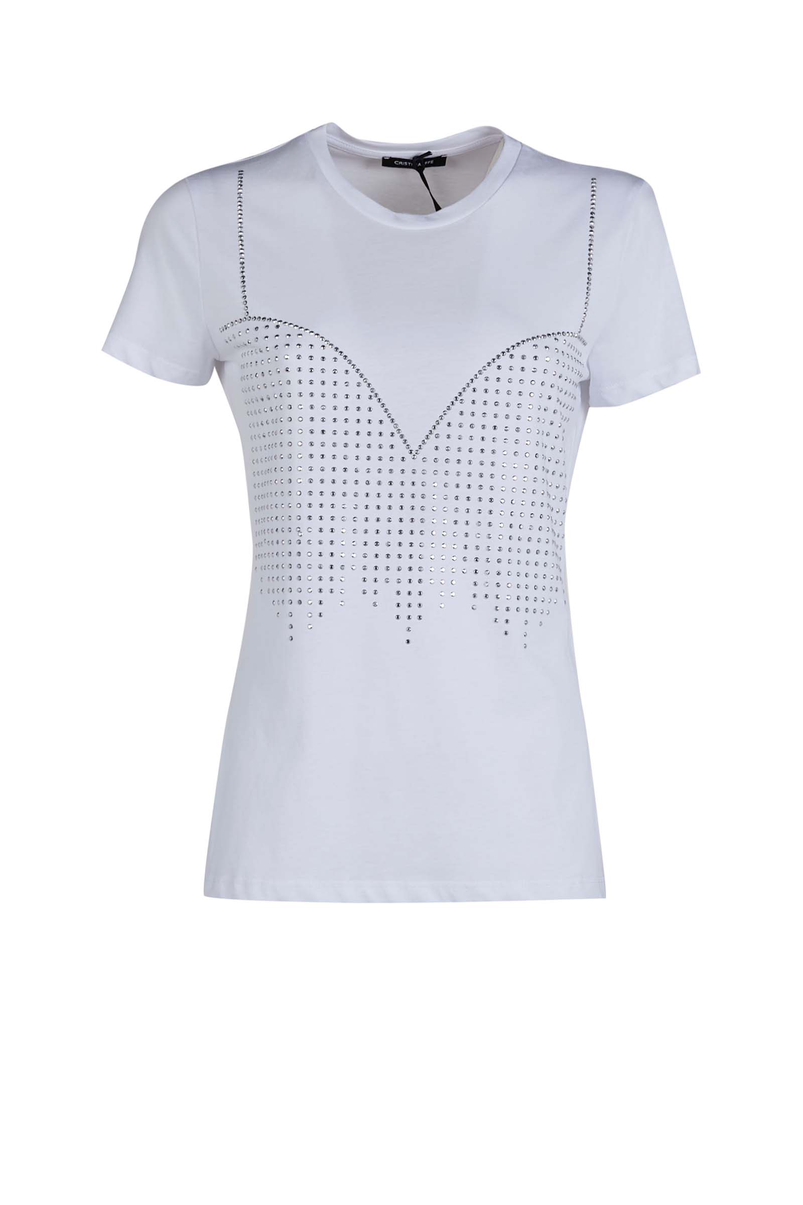 CRISTINA EFFE T-SHIRT MA289 BIANCO-NERO-LILLA-ROSA DONNA