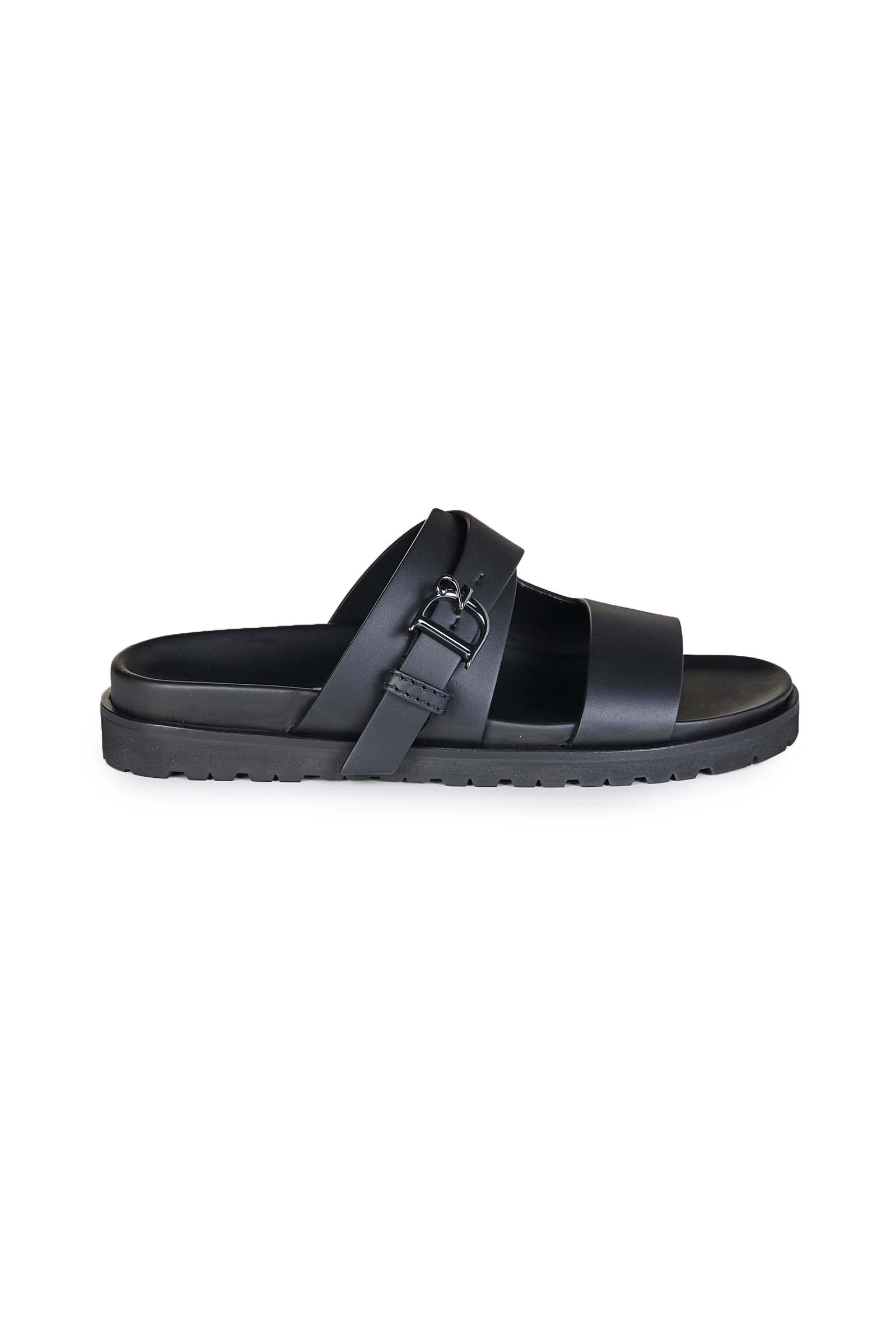 DSQUARED FLAT SANDAL FSM063 01500001 M2493 NERO UOMO