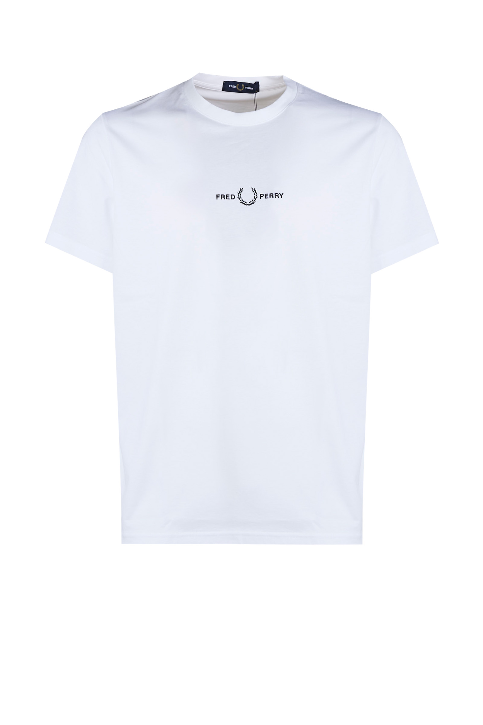 FRED PERRY T-SHIRT T-EMBROIDERED M4580 100 BIANCO UOMO