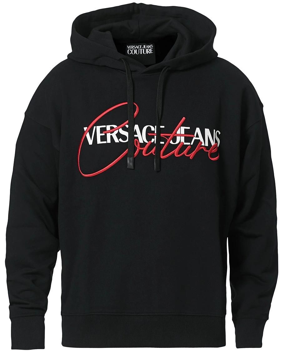 VERSACE JEANS COUTURE BRODERRY HOODIE 72GAIT07 CF01T BLACK UOMO