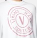 VERSACE JEANS COUTURE HOLOGRAPHIC FOIL EMBLEM SWATSHIRT COUTURE 72GAIP01 CF06P OT6 WHITE UOMO