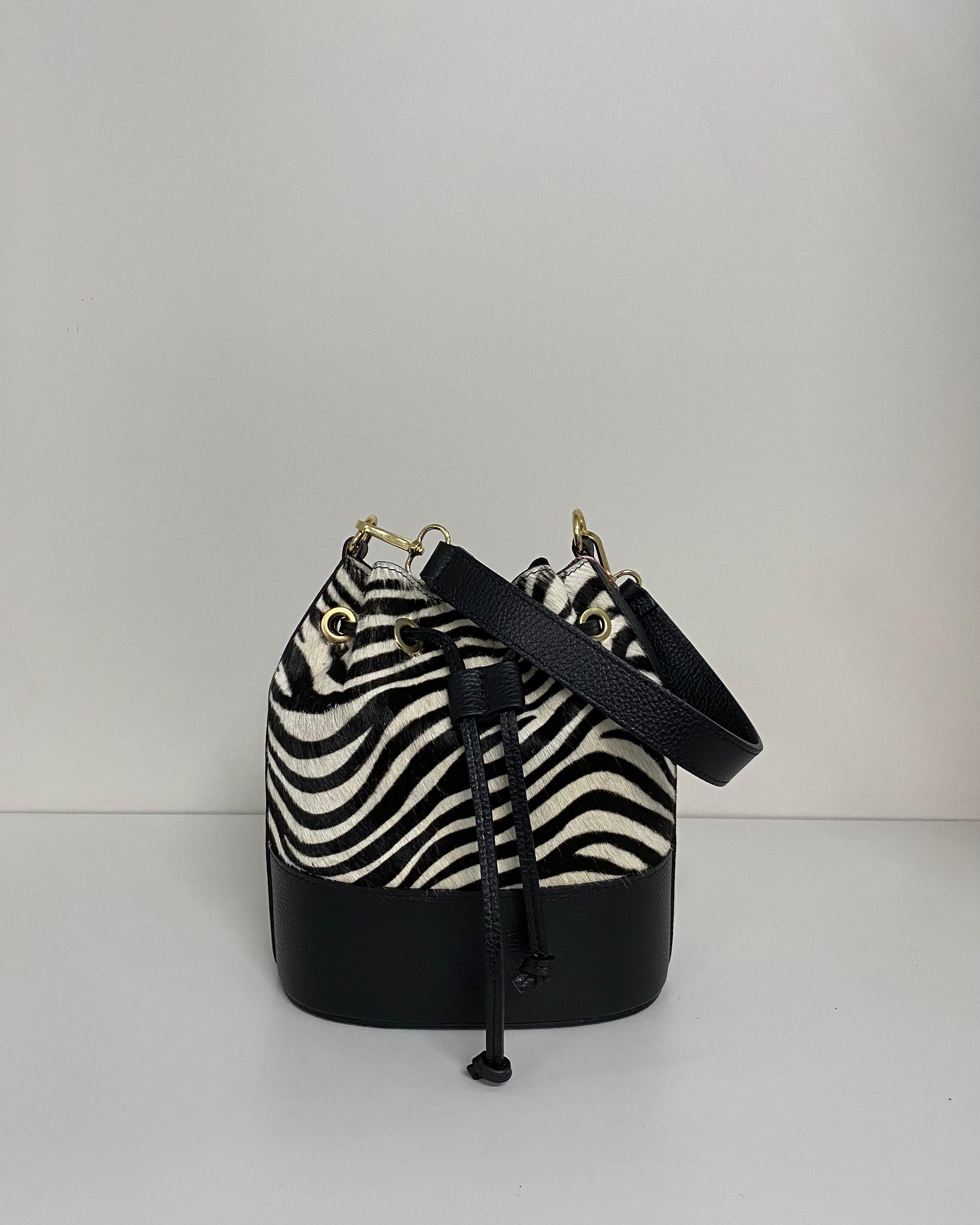 KAROL BORSA SECCHIELLO KEREN 24/25 ZEBRATA BEIGE-ZEBRATA BIANCO-LEOPARDATO