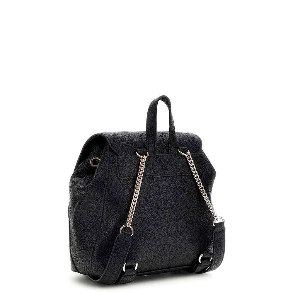 GUESS ZAINO HWPG93 49310 CRESIDIA SMALL FLAP BACKPACK BLACK DONNA 